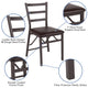 Brown Folding Ladder Back Metal Chair with Brown Vinyl Seat - Dining Furniture