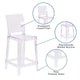 Ghost Counter Stool with Square Back in Transparent Crystal - Wedding Chairs