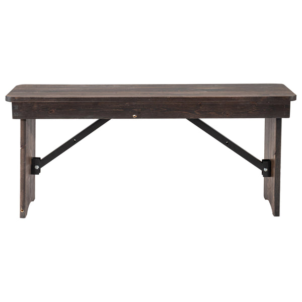 Mahogany |#| 40" x 12" Mahogany Solid Pine Folding Farm Bench