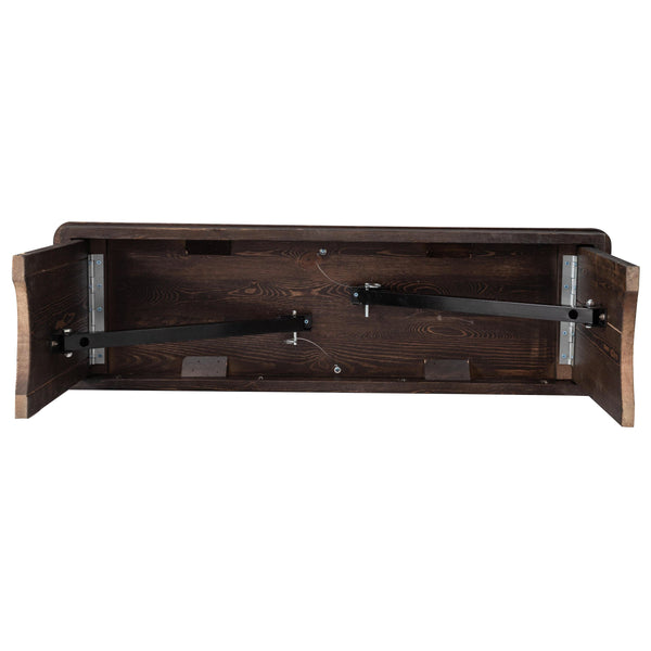 Mahogany |#| 40" x 12" Mahogany Solid Pine Folding Farm Bench