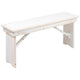 Antique Rustic White |#| 40" x 12" Antique Rustic White Solid Pine Folding Farm Bench - Portable Bench