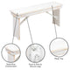 Antique Rustic White |#| 40" x 12" Antique Rustic White Solid Pine Folding Farm Bench - Portable Bench