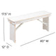 Antique Rustic White |#| 40" x 12" Antique Rustic White Solid Pine Folding Farm Bench - Portable Bench
