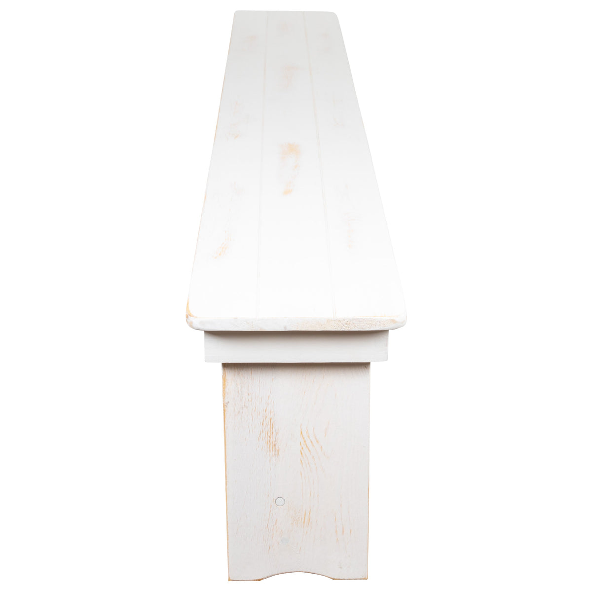 Antique Rustic White |#| 40" x 12" Antique Rustic White Solid Pine Folding Farm Bench - Portable Bench
