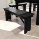 Black Wash |#| 40" x 12" Antique Solid Pine Farmhouse Folding Bench in Black Wash