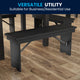 Black Wash |#| 40" x 12" Antique Solid Pine Farmhouse Folding Bench in Black Wash
