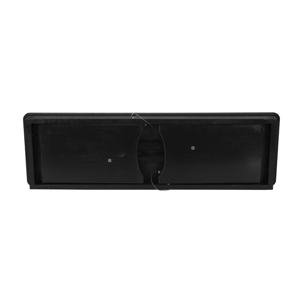 Black Wash |#| 40" x 12" Antique Solid Pine Farmhouse Folding Bench in Black Wash
