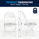 White |#| 650 lb. Capacity White Plastic Fan Back Folding Chair-Commercial & Event Chairs