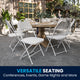 White |#| 650 lb. Capacity White Plastic Fan Back Folding Chair-Commercial & Event Chairs