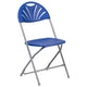 Blue |#| 650 lb. Capacity Blue Plastic Fan Back Folding Chair - Commercial & Event Chairs