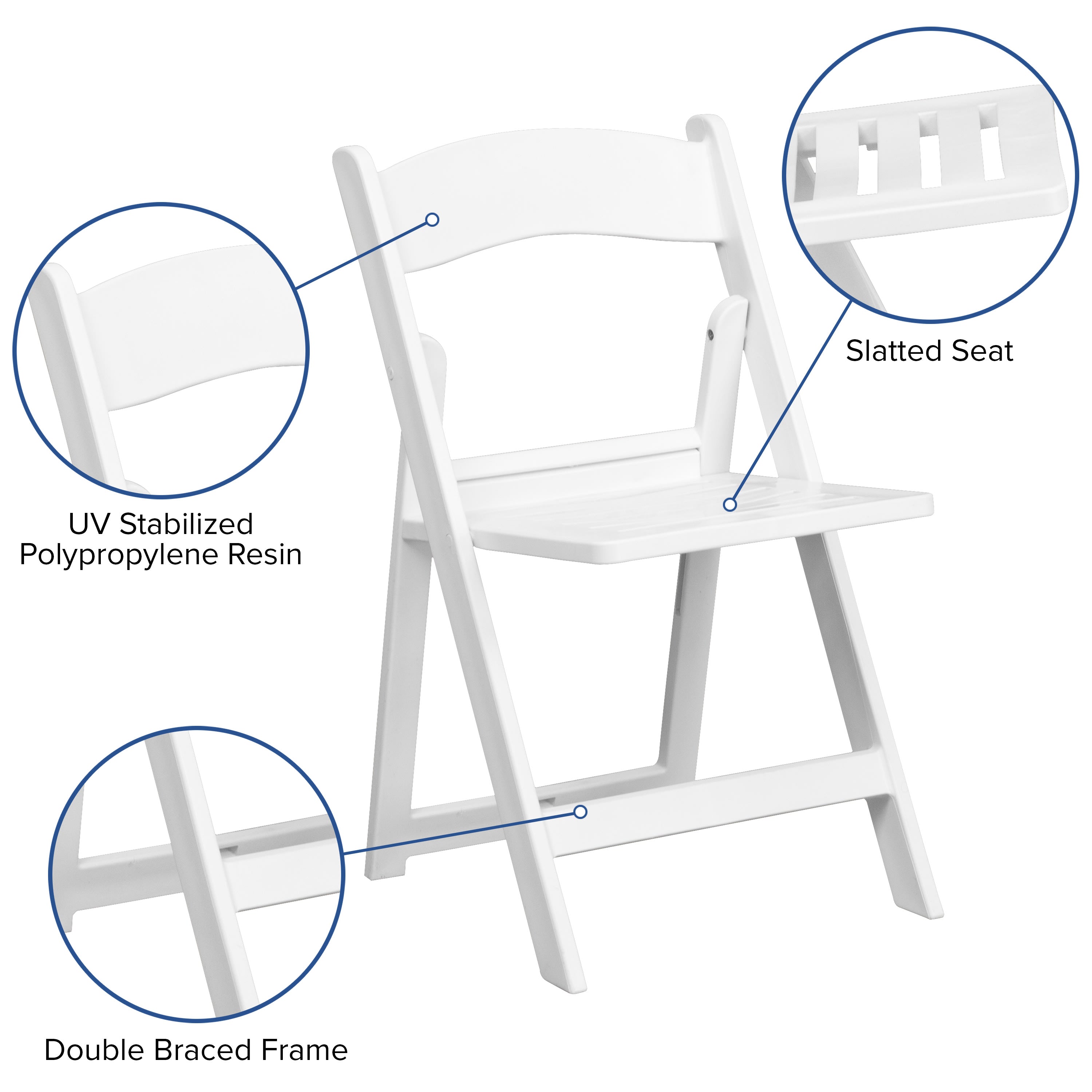 Resin Folding Chair LE L 1 SLAT CTC Event Furniture
