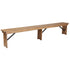 HERCULES Series 8' x 12'' Solid Pine Folding Farm Bench with 3 Legs