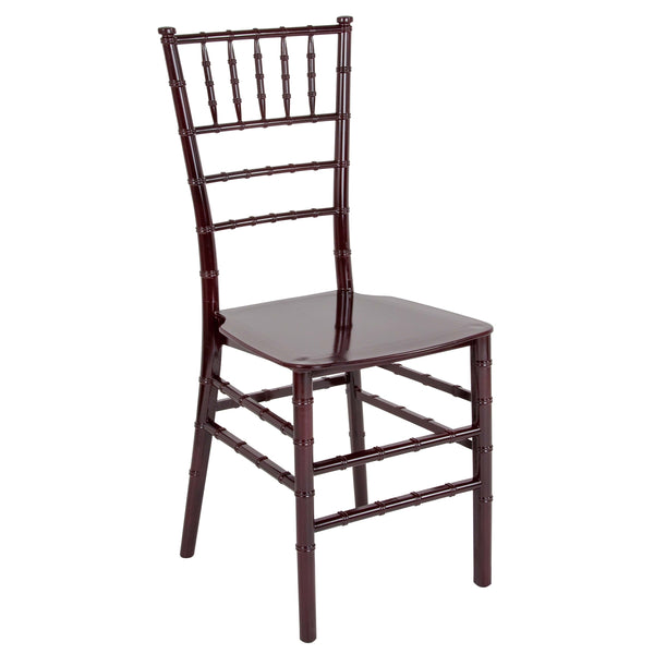 Mahogany |#| Mahogany Stackable Resin Chiavari Chair - Banquet and Event Furniture