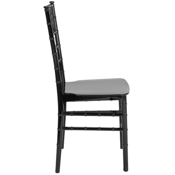 Black |#| Black Stackable Resin Chiavari Chair - Hospitality and Event Seating