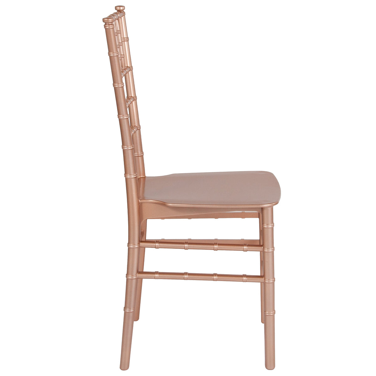 Rose Gold |#| Rose Gold Resin Stackable Chiavari Chair - Banquet and Event Furniture