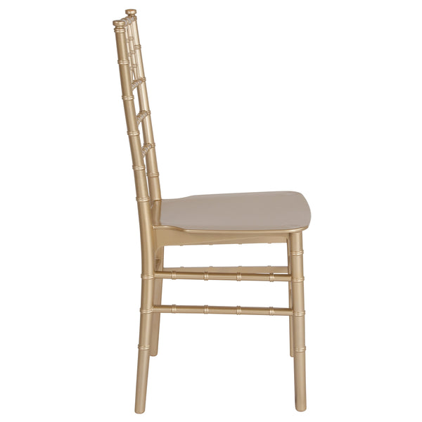 Gold |#| Gold Stackable Resin Chiavari Chair - Hospitality and Event Seating