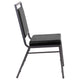 Black Vinyl/Silver Vein Frame |#| Square Back Banquet Stack Chair in Black Vinyl - Wedding Party Event Chair