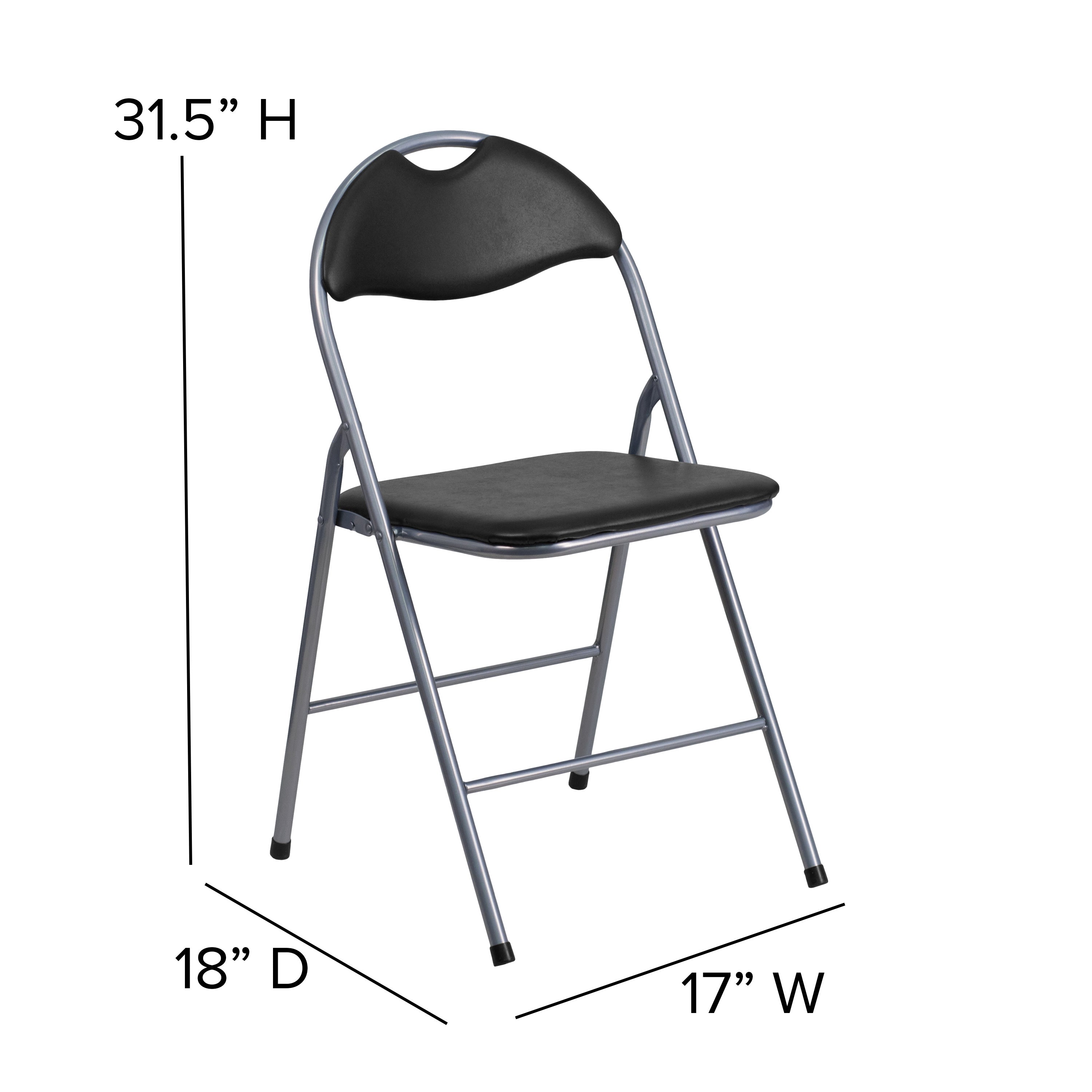 Black vinyl folding chairs cheap
