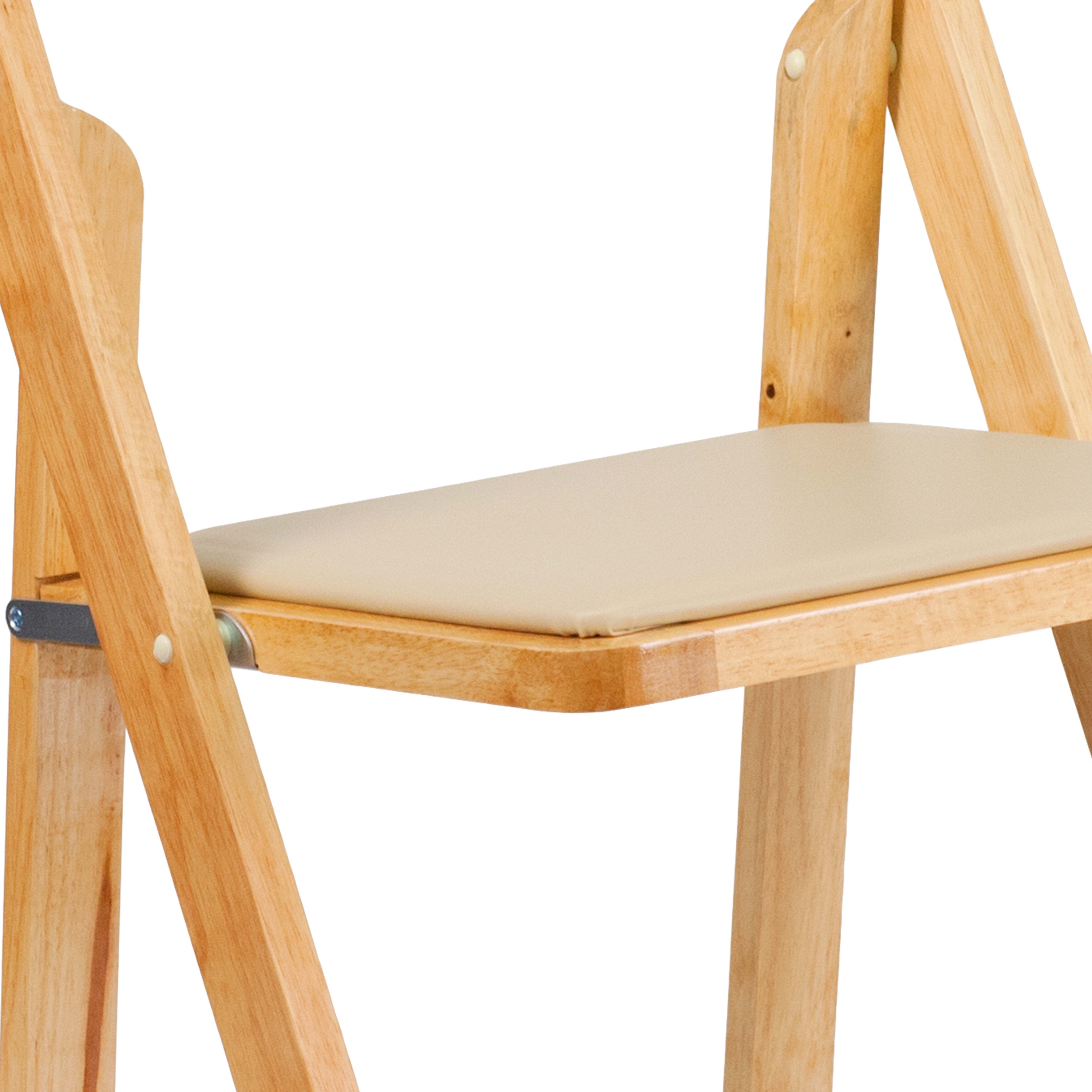 Wood folding chairs on sale with padded seats