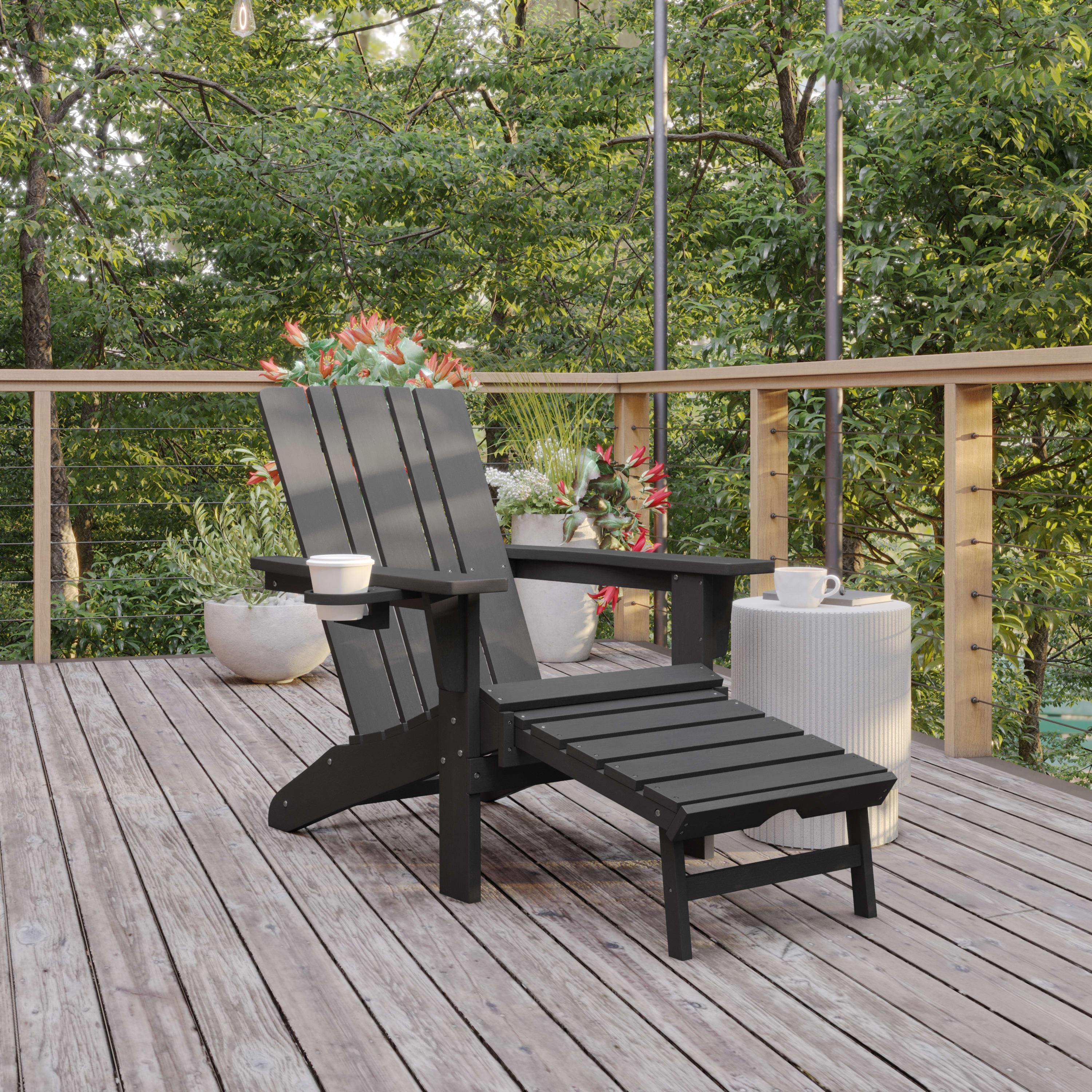 Outdoor club chair with ottoman on sale