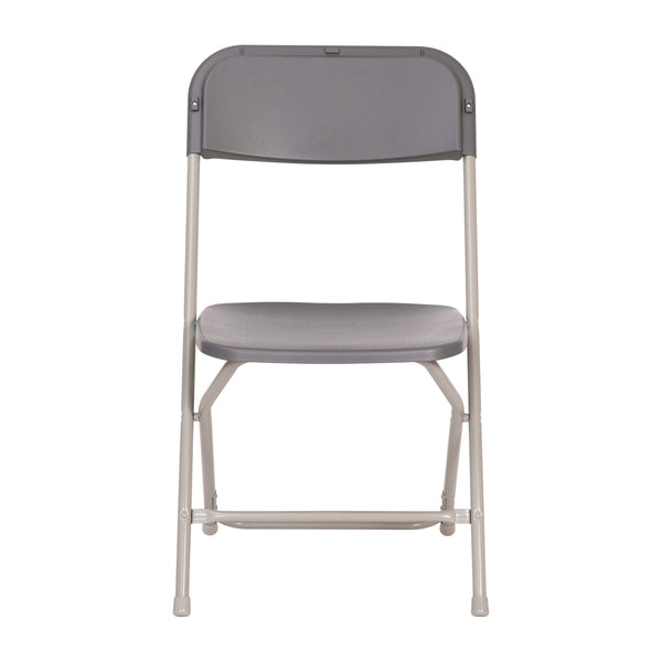 Gray |#| Spacious & Contoured Commercial Wide & Tall Gray Plastic Folding Chair