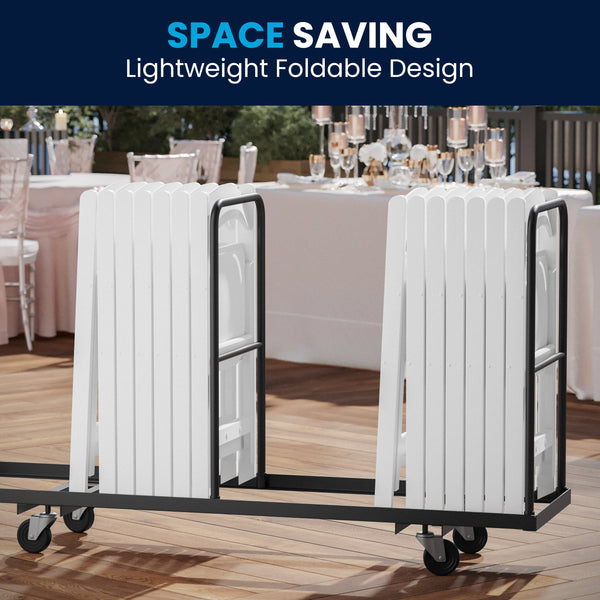 White |#| Spacious & Contoured Commercial Wide & Tall White Plastic Folding Chair
