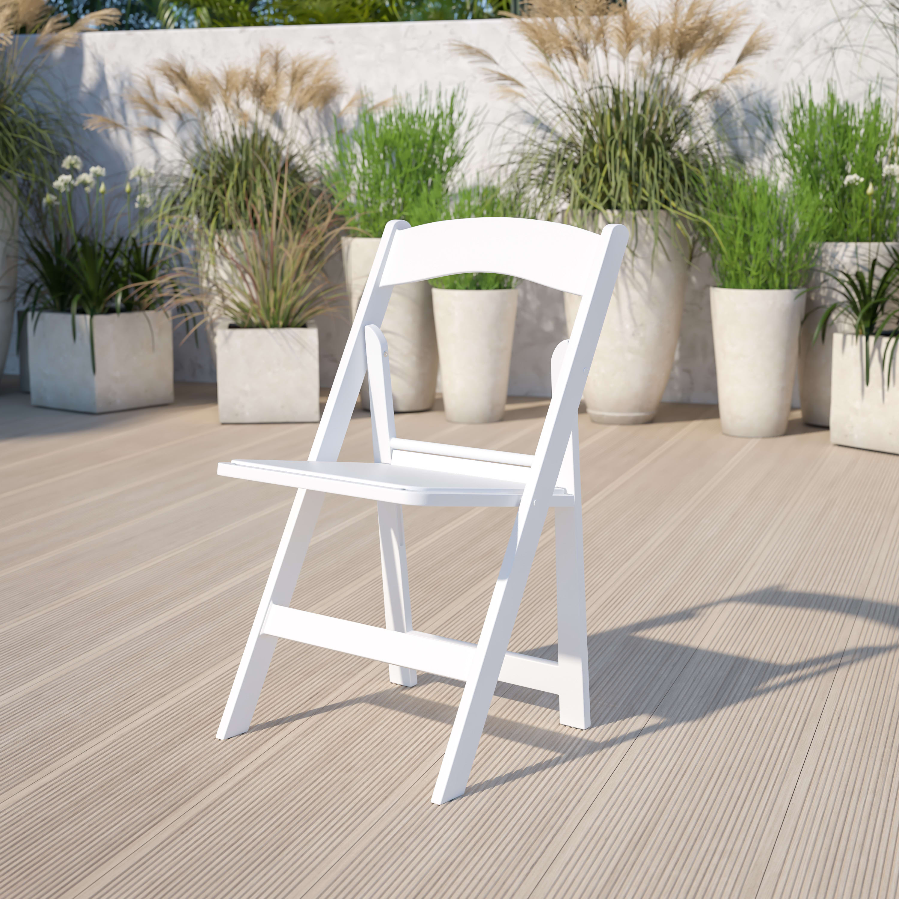 White resin outdoor folding hot sale chairs