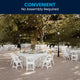 White |#| Folding Chair - White Resin - 800LB Weight Capacity - Vinyl Seat
