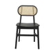Black |#| 2 Pack Commercial Cane Rattan Event Chairs - Wood Backs and Seats-Natural/Black