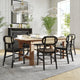 Black |#| 2 Pack Commercial Cane Rattan Event Chairs - Wood Backs and Seats-Natural/Black