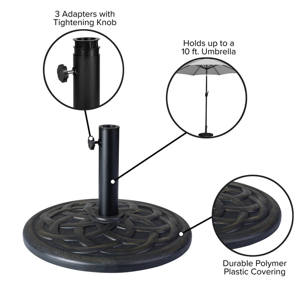 are patio umbrella bases universal Flash Furniture Kona Universal Bronze Cement Patio Umbrella Base with Weatherproof Plastic Polymer Coating