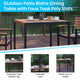 Black Indoor/Outdoor 35inch Square Faux Teak Table with 2 Club Chairs with Arms