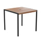 Black Indoor/Outdoor 35inch Square Faux Teak Table with 2 Club Chairs with Arms