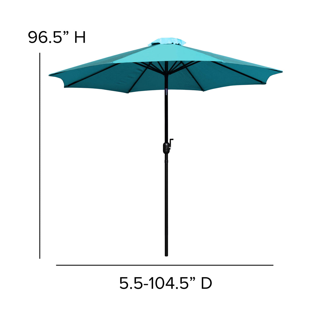 Teal |#| 30inch x 48inch Faux Teak Patio Table, 4 Chairs and Teal 9FT Patio Umbrella with Base