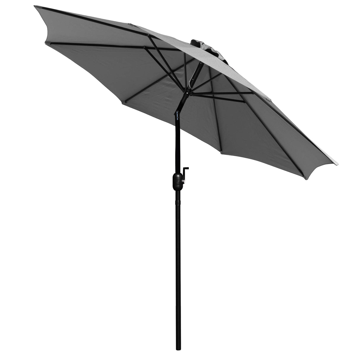 Gray |#| 30inch x 48inch Faux Teak Patio Table, 4 Chairs and Gray 9FT Patio Umbrella with Base