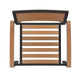 Gray |#| 30inch x 48inch Faux Teak Patio Table, 4 Chairs and Gray 9FT Patio Umbrella with Base