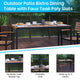 Navy |#| 30inch x 48inch Faux Teak Patio Table, 4 Chairs and Navy 9FT Patio Umbrella with Base