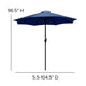Navy |#| 30inch x 48inch Faux Teak Patio Table, 4 Chairs and Navy 9FT Patio Umbrella with Base