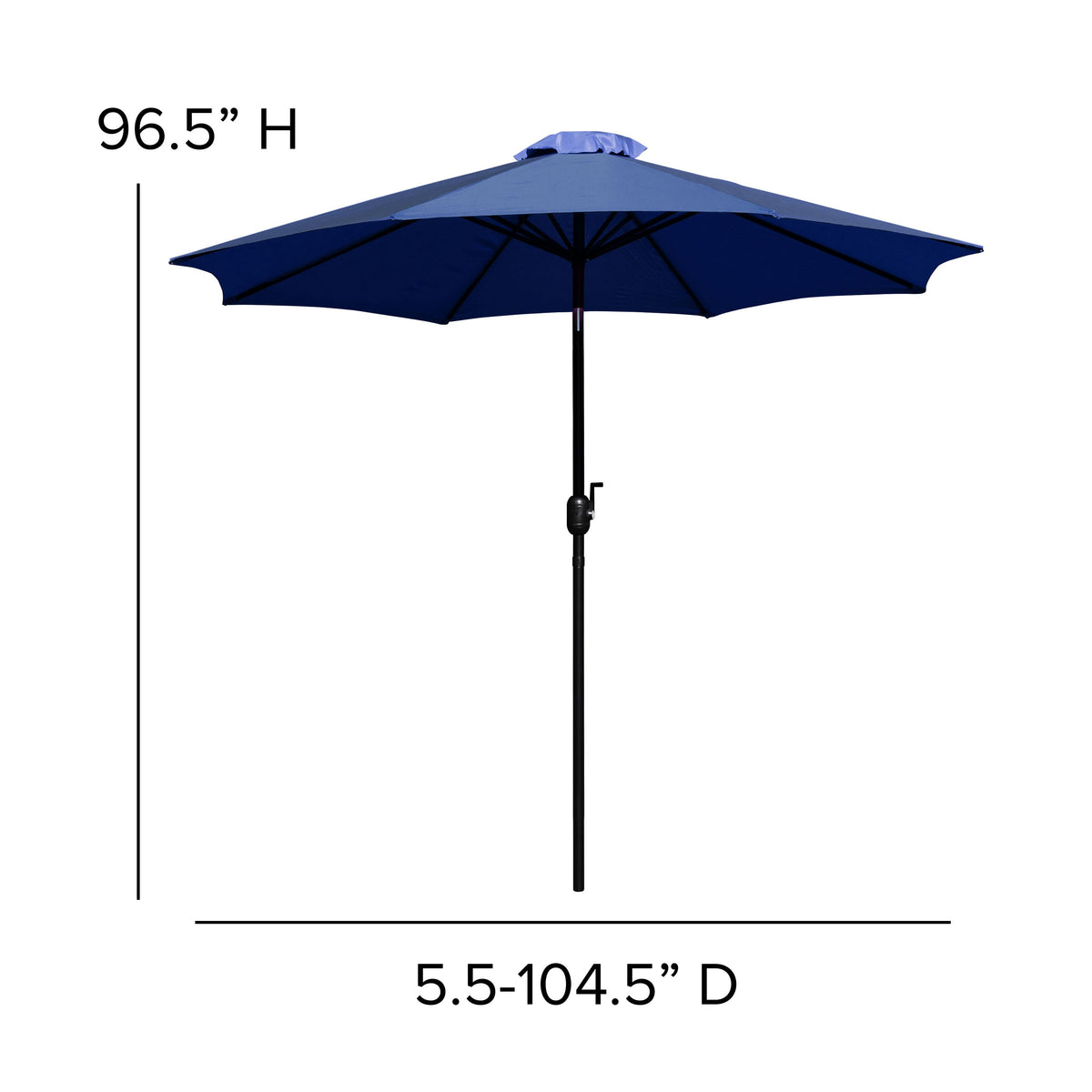 Navy |#| 30inch x 48inch Faux Teak Patio Table, 4 Chairs and Navy 9FT Patio Umbrella with Base