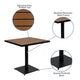 Outdoor Patio Bistro Dining Table Set with 4 Chairs and Faux Teak Poly Slats