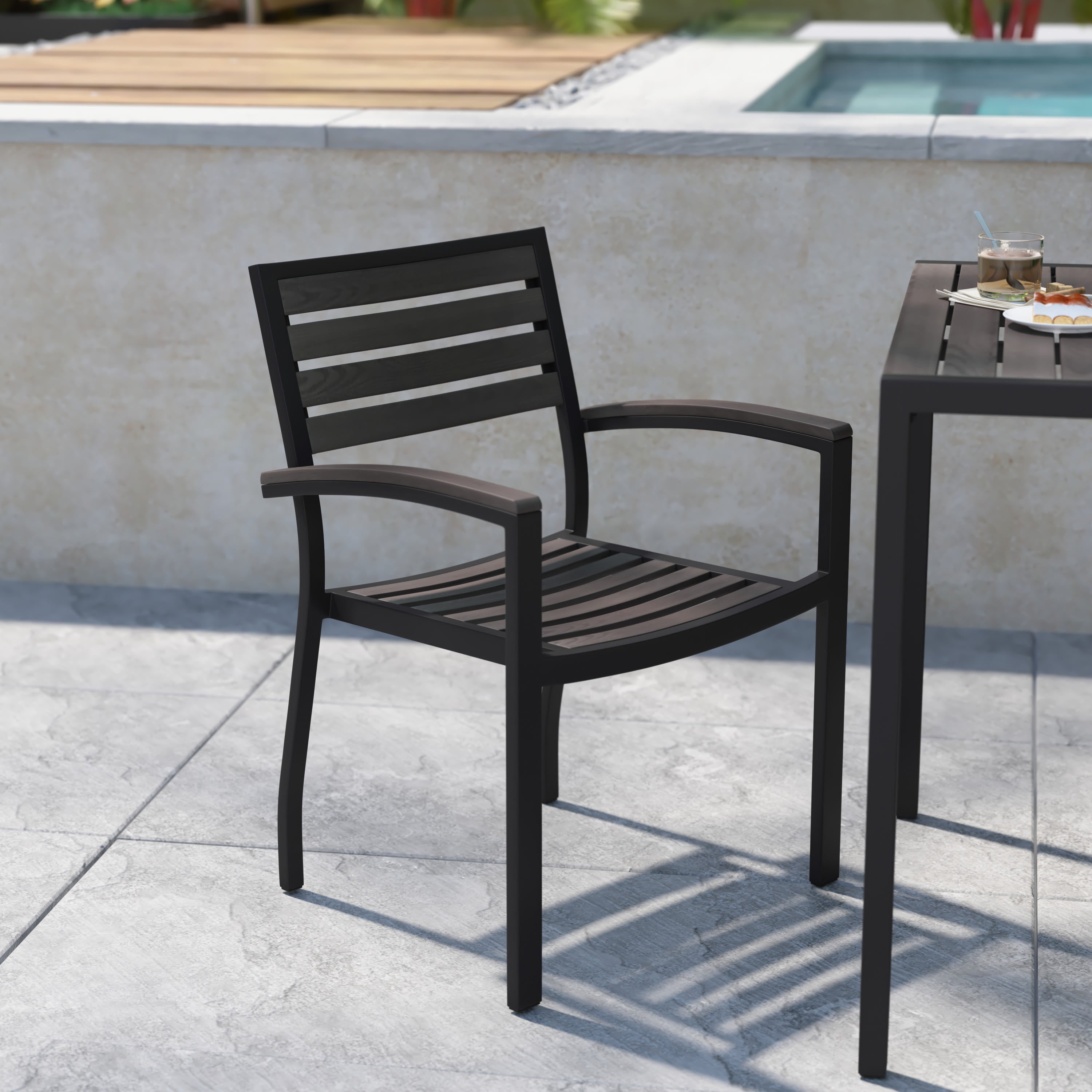 Faux Teak Patio Chairs XU DG HW6006 CTC Event Furniture