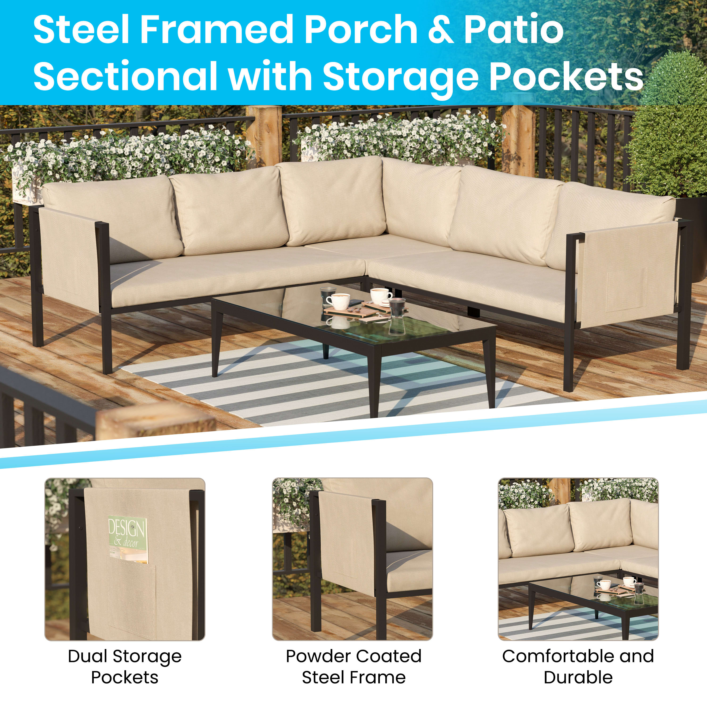 Wood frame store outdoor sectional