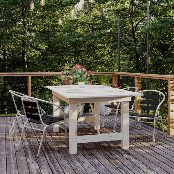 Black |#| Commercial Metal Indoor-Outdoor Stack Chair-Black Triple Slat Faux Teak Back