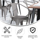 Silver/Gray |#| All-Weather Metal Stack Chair with Arms and Poly Resin Seat - Silver/Gray