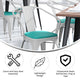 White/Mint Green |#| All-Weather Metal Stack Chair with Arms and Poly Resin Seat - White/Mint