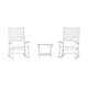 White |#| 3pc Commercial Indoor/Outdoor Set with 2 Rocking Chairs and End Table in White