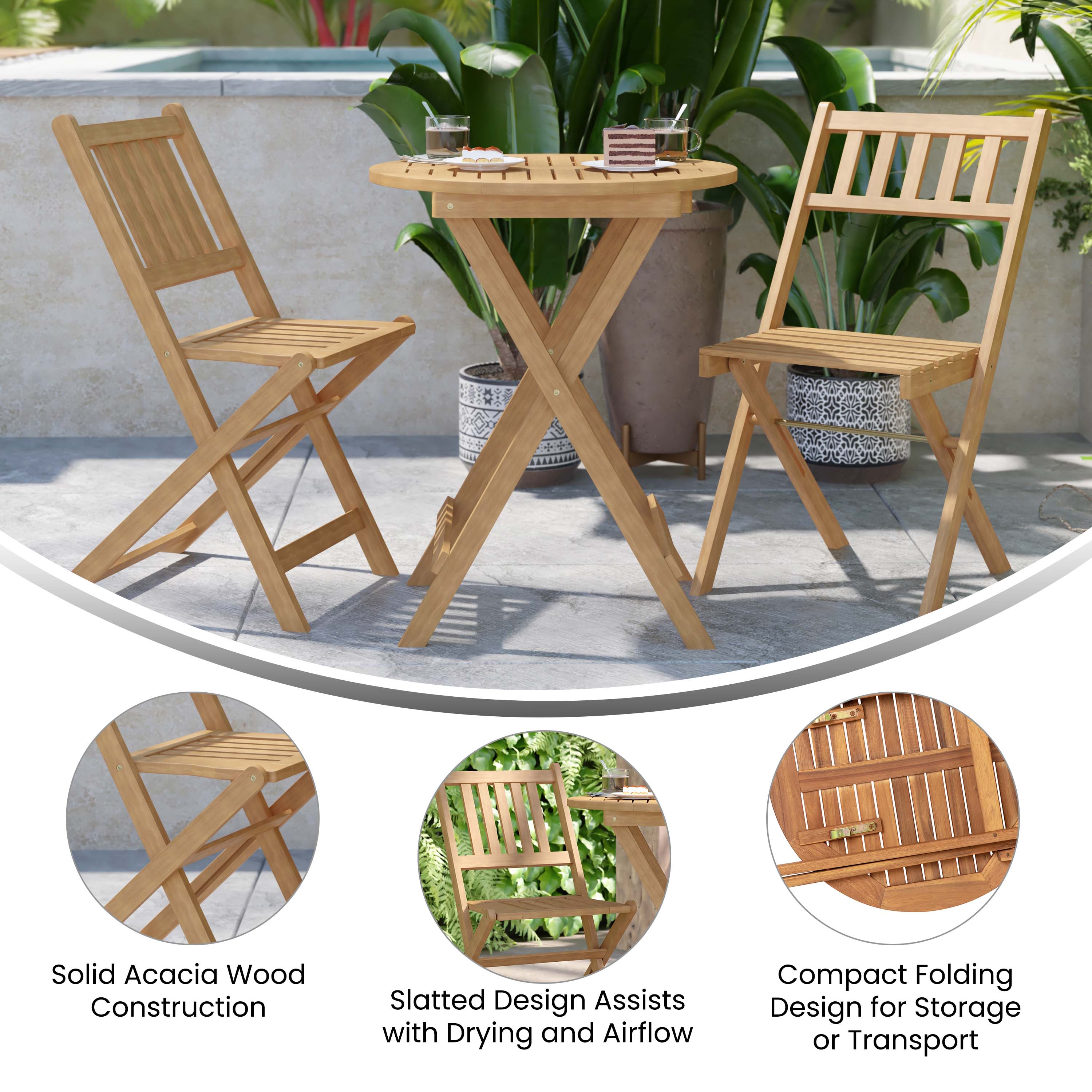 3PC Folding Bistro Set THB S4460 CTC Event Furniture