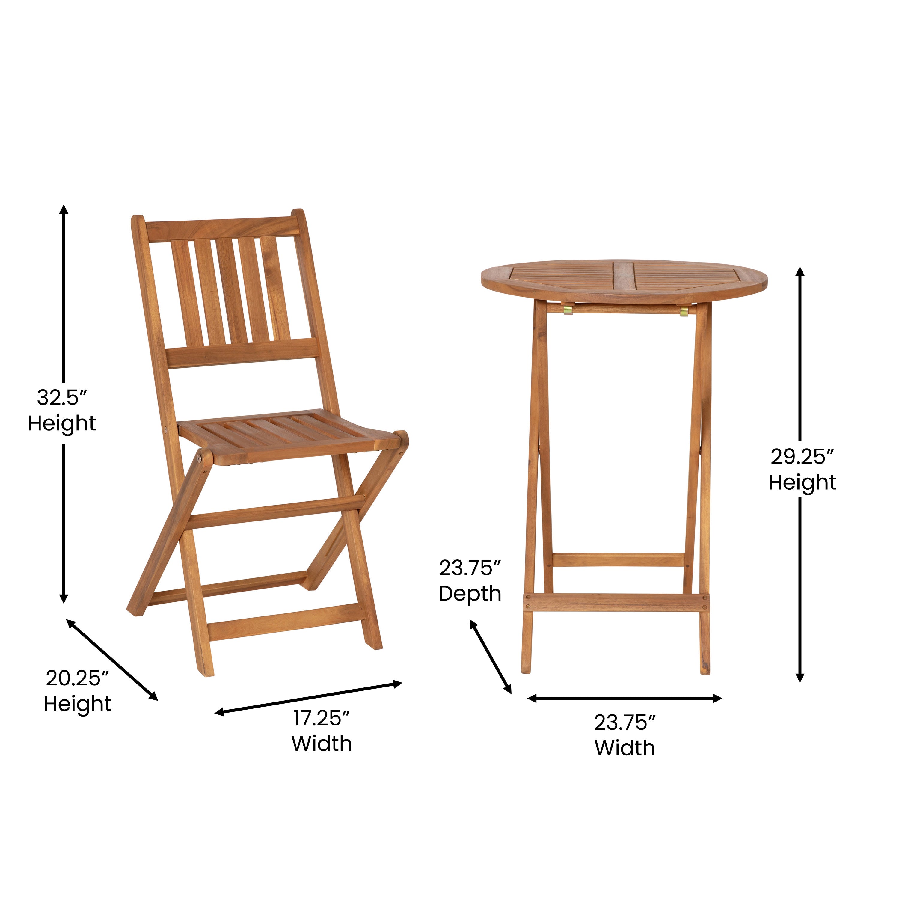 3PC Folding Bistro Set THB S4460 CTC Event Furniture