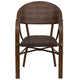 Cocoa Rattan/Bamboo-Aluminum Frame |#| Cocoa Rattan Restaurant Patio Chair with Bamboo-Aluminum Frame