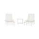 White |#| 3pc Commercial Indoor/Outdoor Adirondack Set with 2 Loungers, Side Table - White